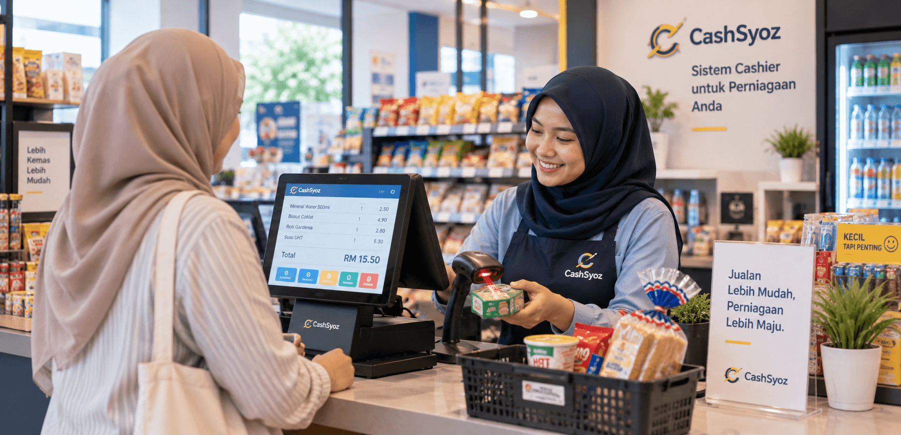 Sistem POS CashSyoz membantu urus jualan di kaunter kedai runcit